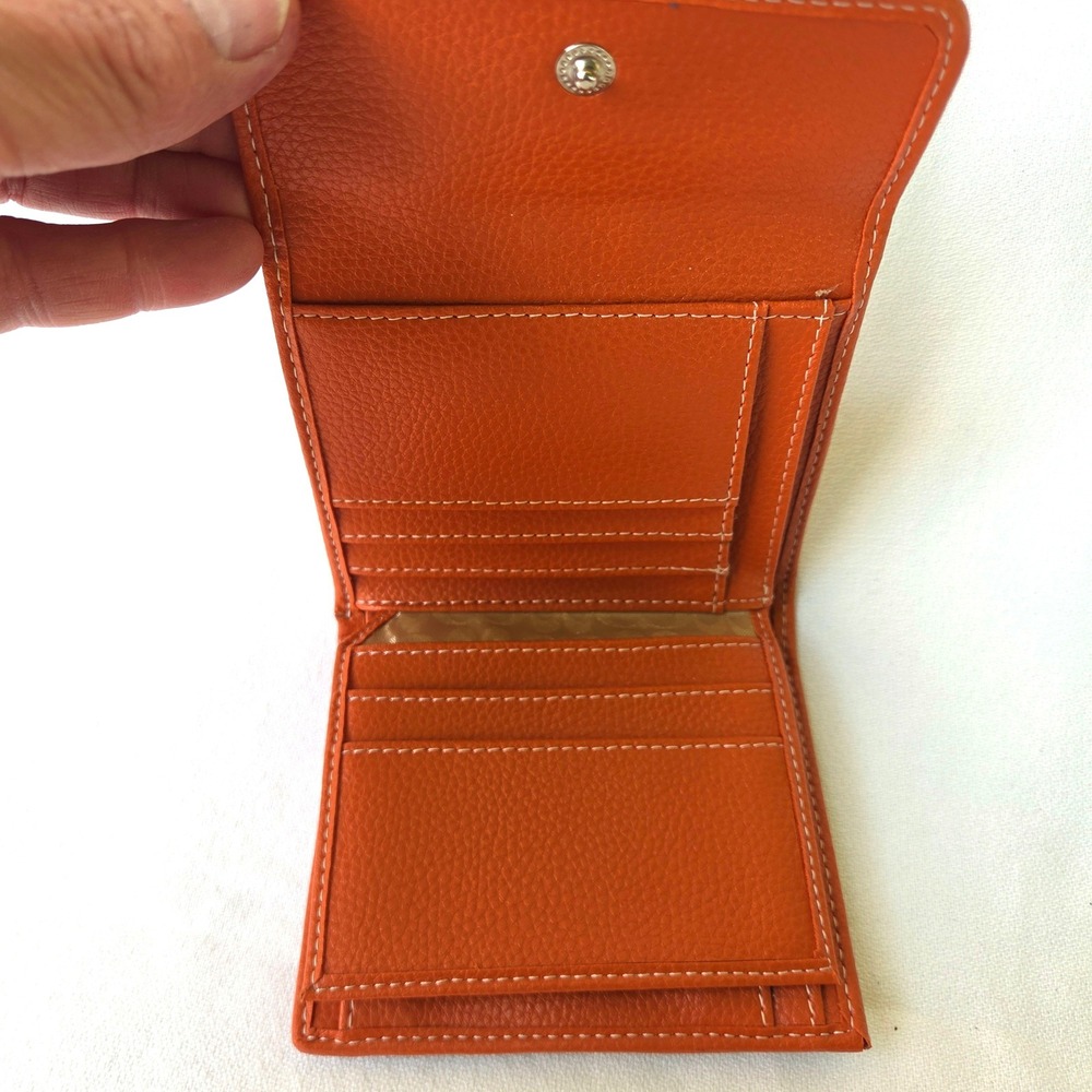 Coach Wallet Orange Excellent Vintage Signature Trifold Jacquard Leather - Picture 5 of 11